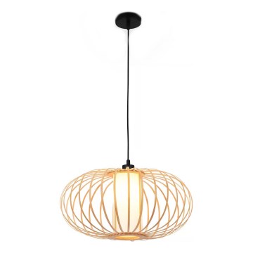 Briloner 4759011 - Полилей на кабел 1xE27/10W/230V черен/бамбук