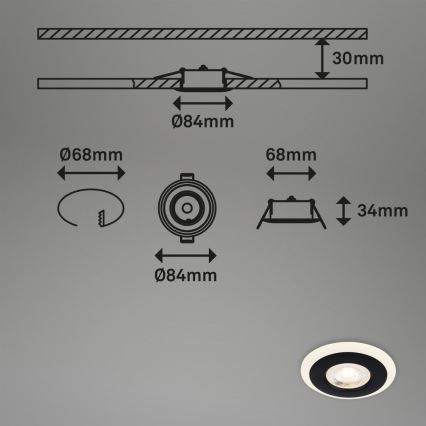 Briloner 7039-035 - К-кт 3x LED Лампа за вграждане в баня LED/5W/230V IP44