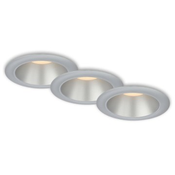 Briloner 7041-034 - К-кт 3x LED Лампа за вграждане в баня LED/4,9W/230V IP44 сребрист