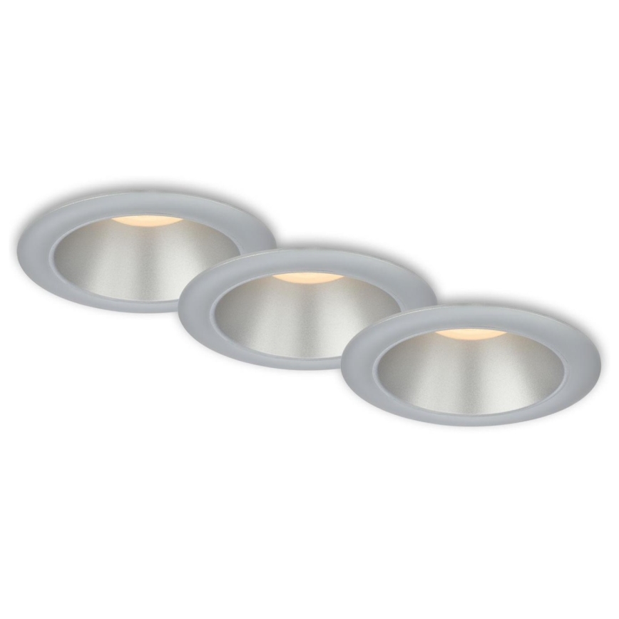 Briloner 7041-034 - К-кт 3x LED Лампа за вграждане в баня LED/4,9W/230V IP44 сребрист