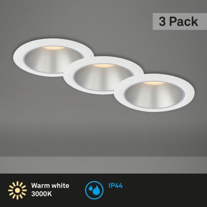 Briloner 7041-036 - К-кт 3x LED Лампа за вграждане в баня LED/4,9W/230V IP44 бял