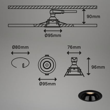 Briloner 7042-035 - К-кт 3x Лампа за вграждане в баня 1xGU10/9W/230V IP23