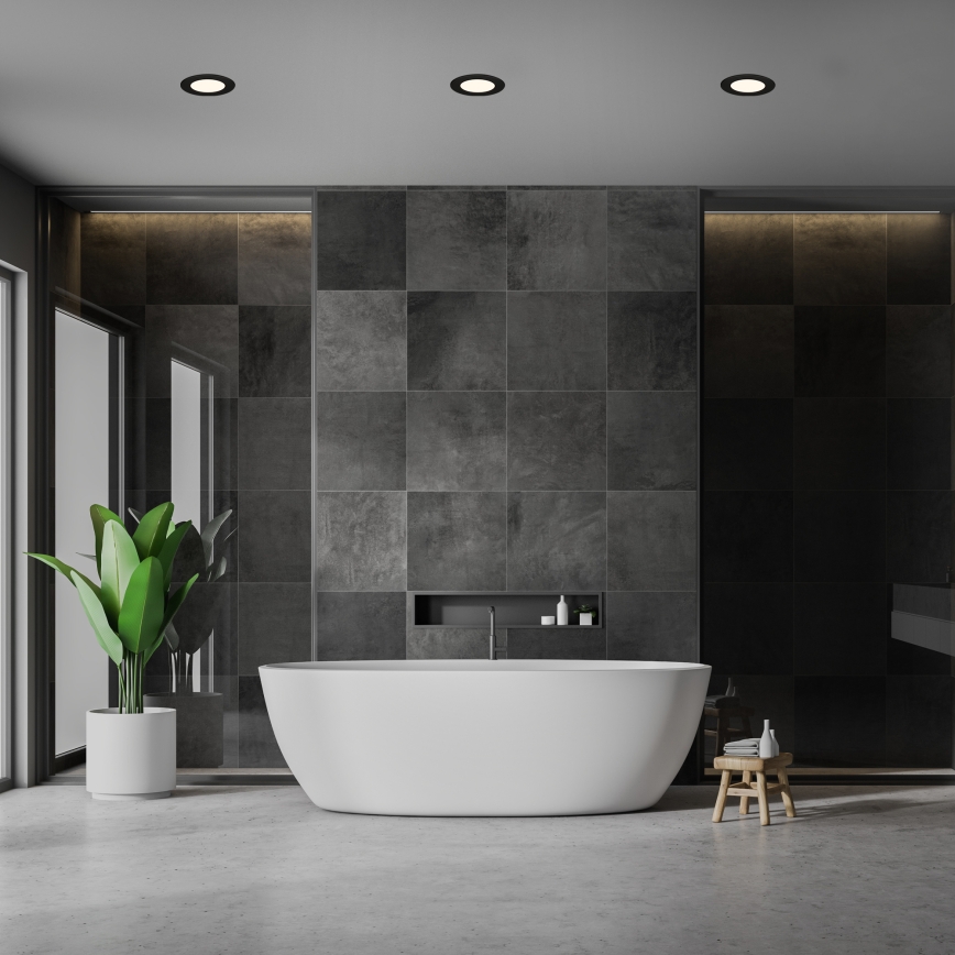 Briloner 7049015 - димируемо LED вградено таванно осветително тяло за баня LED/6W/230V 3000K IP44 черно