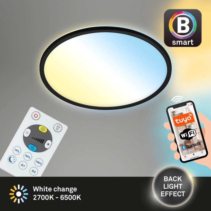 Briloner 7059-015 - LED Димируем плафон SLIM LED/22W/230V 2700-6500K Wi-Fi Tuya + дистанционно управление
