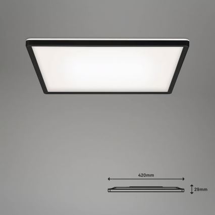 Briloner 7060-015 - LED димируем повърхностен панел SLIM LED/22W/230V 2700-6500K 42x42 cm черен Wi-Fi Tuya + дистанционно управление