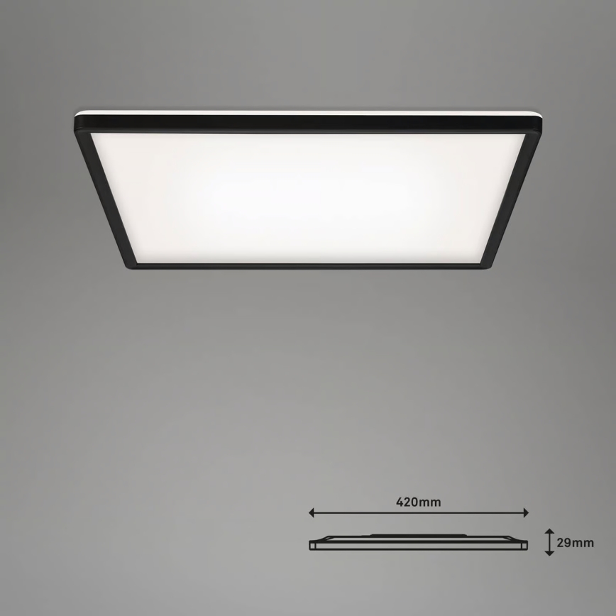 Briloner 7060-015 - LED димируем повърхностен панел SLIM LED/22W/230V 2700-6500K 42x42 cm черен Wi-Fi Tuya + дистанционно управление