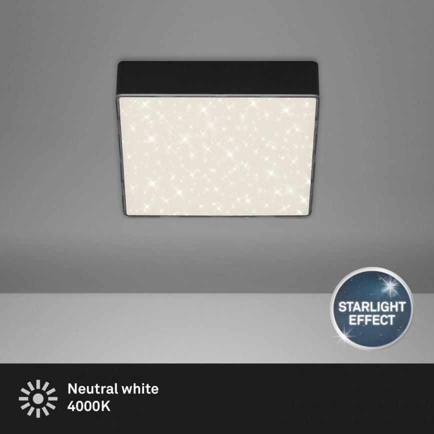 Briloner 7076-415 - LED Плафониера STAR SKY LED/11W/230V 4000K 15x15 см черен