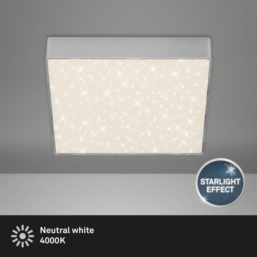 Briloner 7077-414 - LED Плафониера STAR SKY LED/16W/230V 4000K 21x21 см сребрист