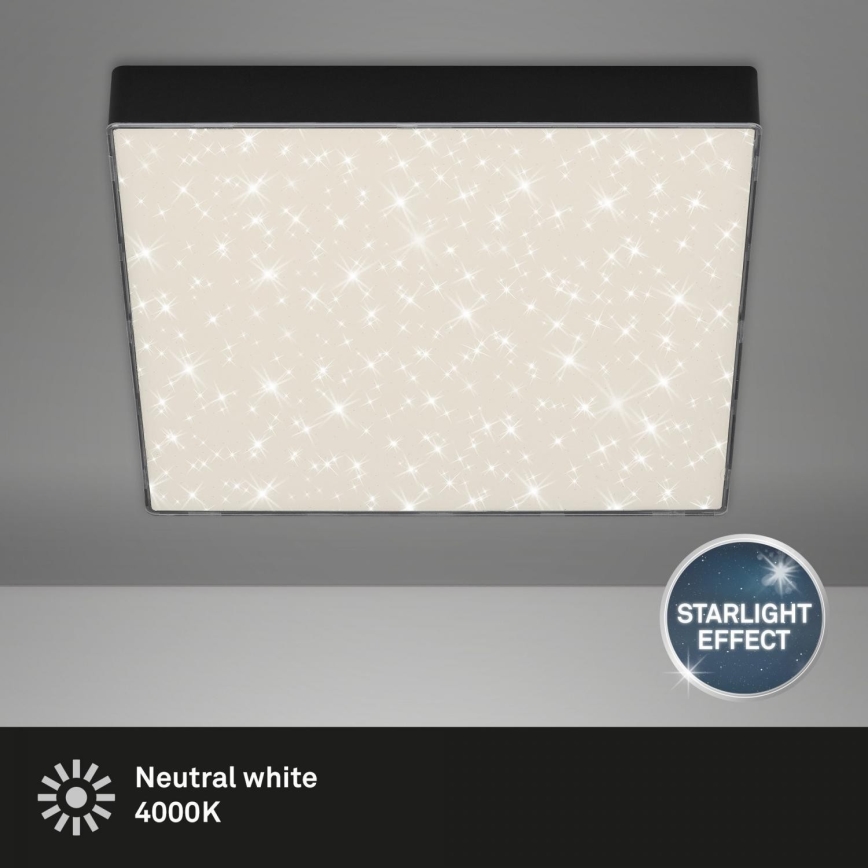 Briloner 7078-415 - LED Плафониера STAR SKY LED/21W/230V 4000K 28x28 см черен