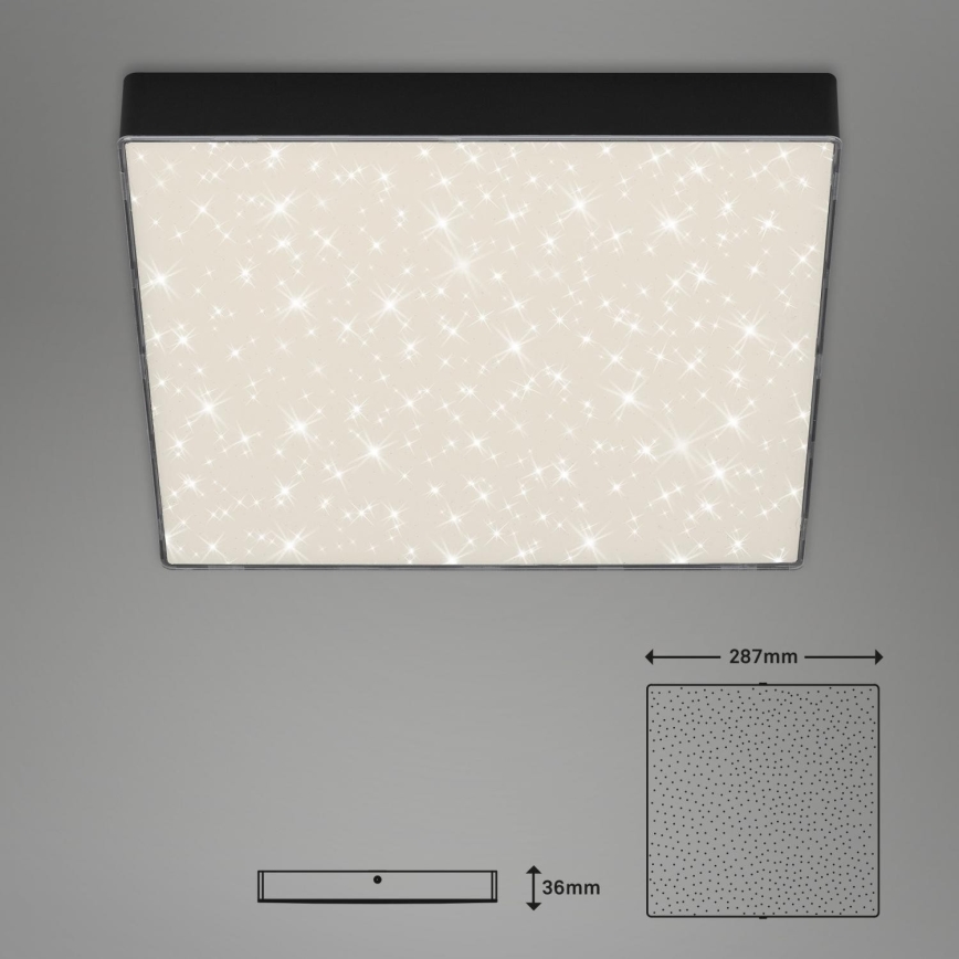 Briloner 7078-415 - LED Плафониера STAR SKY LED/21W/230V 4000K 28x28 см черен