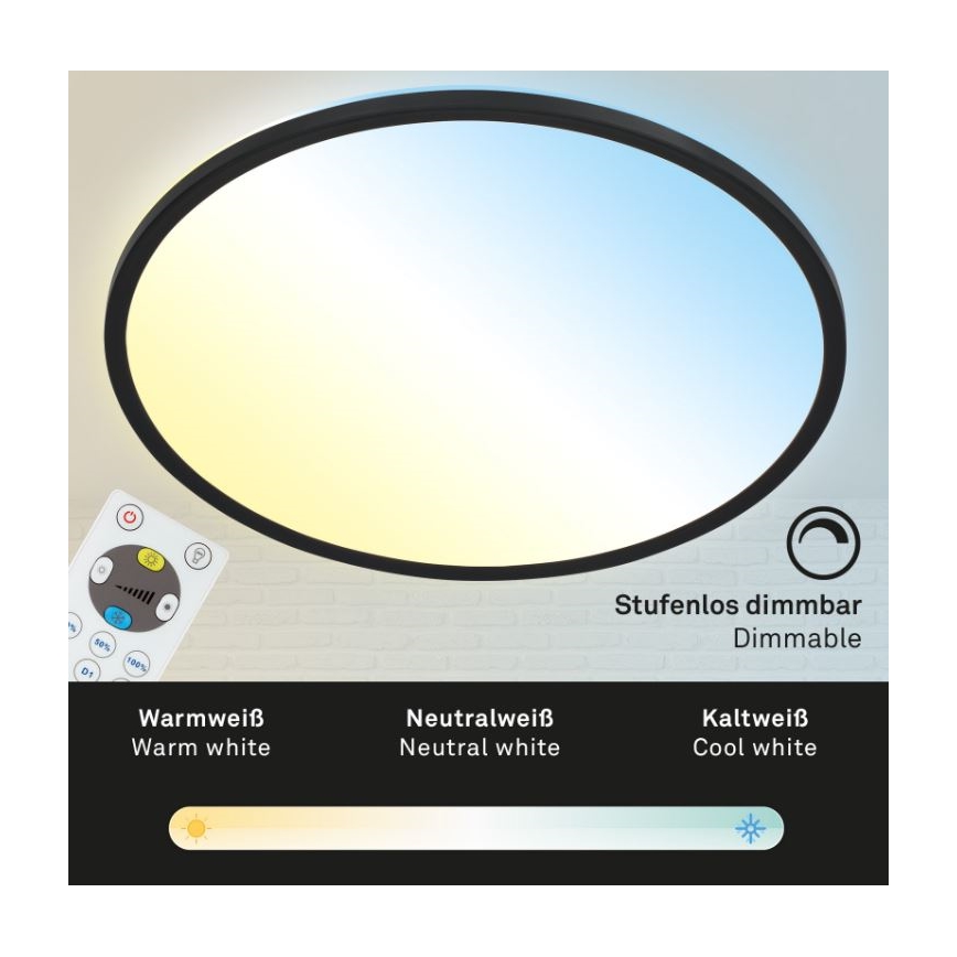 Briloner 7079-015 - LED Димируем плафон SLIM LED/18W/230V 2700-6500K + дистанционно управление