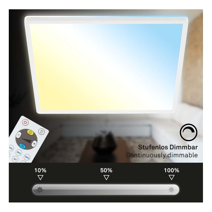 Briloner 7082-016 - LED Димируем плафон SLIM LED/22W/230V 2700-6500K + дистанционно управление