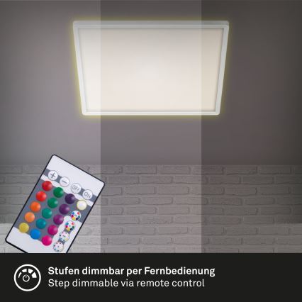 Briloner 7091-416 - LED RGBW Димируем плафон SLIM LED/22W/230V + дистанционно управление