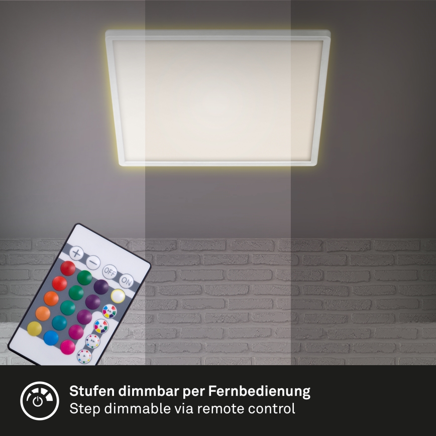 Briloner 7091-416 - LED RGBW Димируем плафон SLIM LED/22W/230V + дистанционно управление
