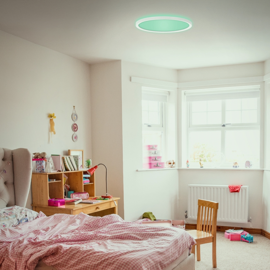Briloner 7092-416 - RGBW Димируем плафон SLIM LED/15W/230V + дистанционно управление