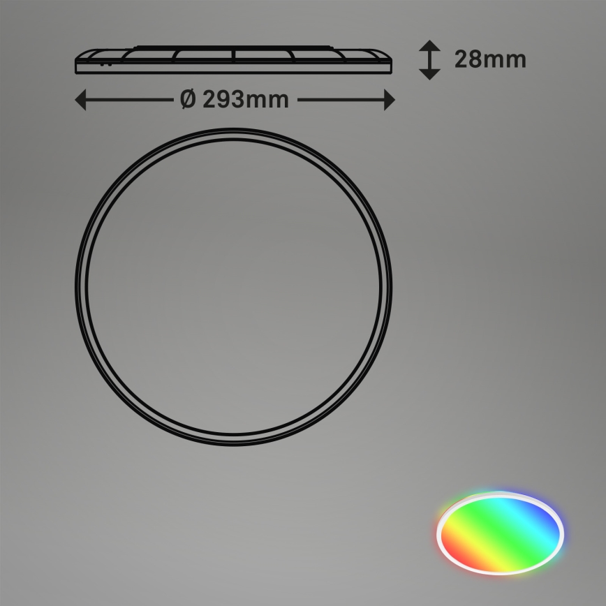 Briloner 7092-416 - RGBW Димируем плафон SLIM LED/15W/230V + дистанционно управление