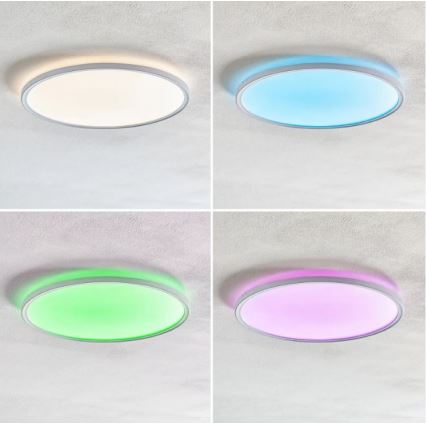 Briloner 7094-416 - LED RGBW Димируем плафон SLIM LED/22W/230V + дистанционно управление