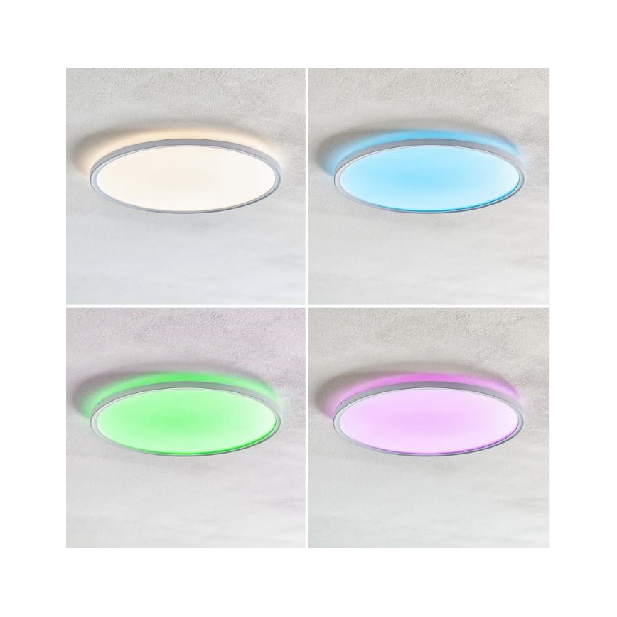 Briloner 7094-416 - LED RGBW Димируем плафон SLIM LED/22W/230V + дистанционно управление