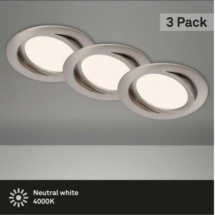 Briloner 7116-432 - К-кт 3x LED Лампа за вграждане в баня FLAT IN LED/9W/230V IP23