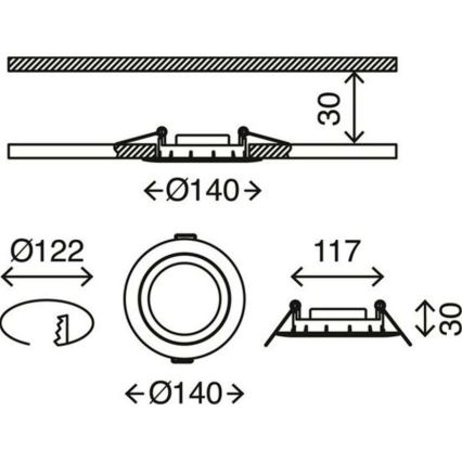 Briloner 7116-432 - К-кт 3x LED Лампа за вграждане в баня FLAT IN LED/9W/230V IP23