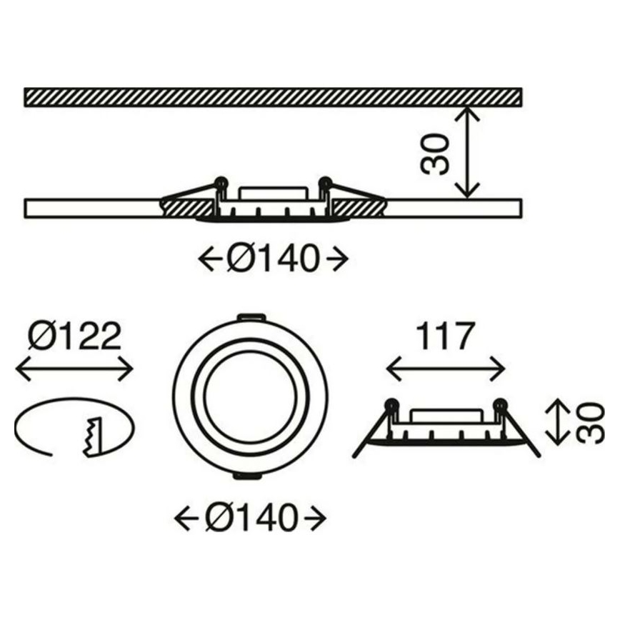 Briloner 7116-432 - К-кт 3x LED Лампа за вграждане в баня FLAT IN LED/9W/230V IP23
