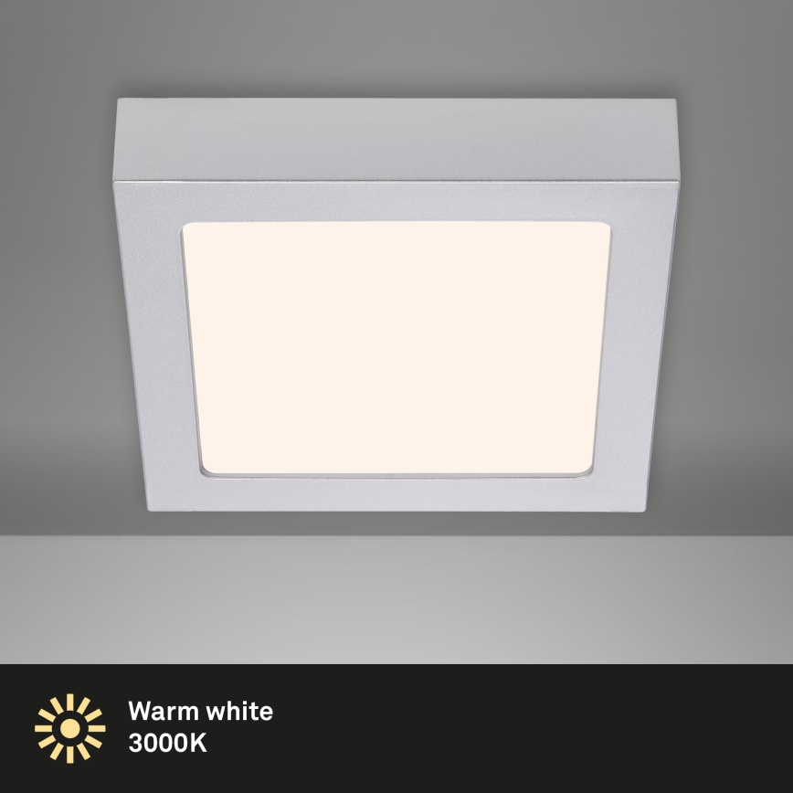Briloner 7123-014 - Таванно осветително тяло FIRE LED/12W/230V 3000K 17x17cm сребристо