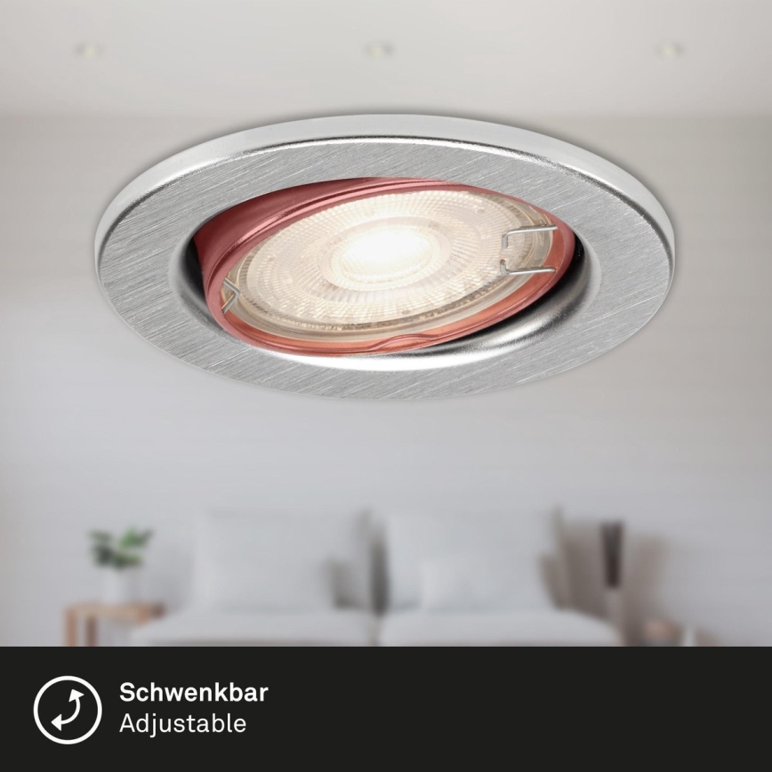 Briloner 7144-039 - К-кт 3x LED Лампа за вграждане в баня SLIDE 1xGU10/4W/230V IP23