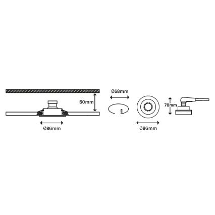 Briloner 7148-032-К-кт 3бр. LED димируеми лунички за баня 1xGU10/5W/230V IP23