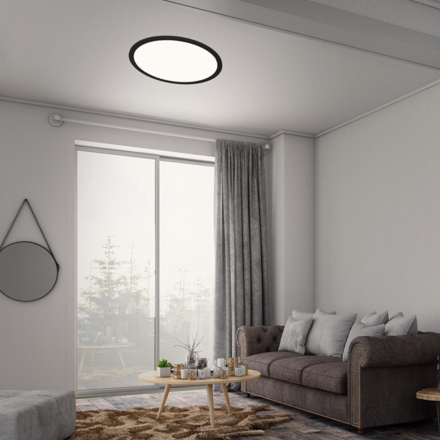 Briloner 7168-015 - LED Димируем плафон PIATTO LED/22W/230V 3000-6500K Ø 40 см черен + дистанционно управление