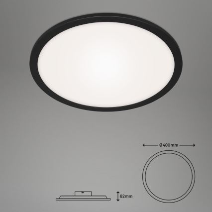 Briloner 7168-015 - LED Димируем плафон PIATTO LED/22W/230V 3000-6500K Ø 40 см черен + дистанционно управление