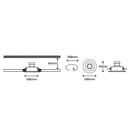 Briloner 7182-032-К-кт 3бр. LED димируеми лунички за баня 1xGU10/5W/230V IP23