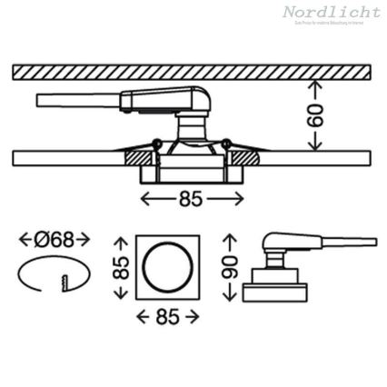 Briloner 7200-016 - LED За баня Осветление за окачен таван ATTACH 1xGU10/3W/230V