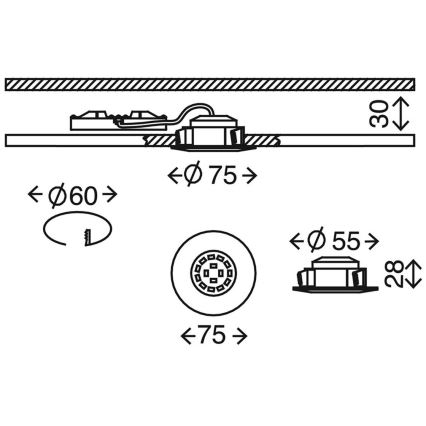 Briloner 7204-031 - К-кт 3x LED Лампа за вграждане в баня ATTACH LED/5W/230V IP44