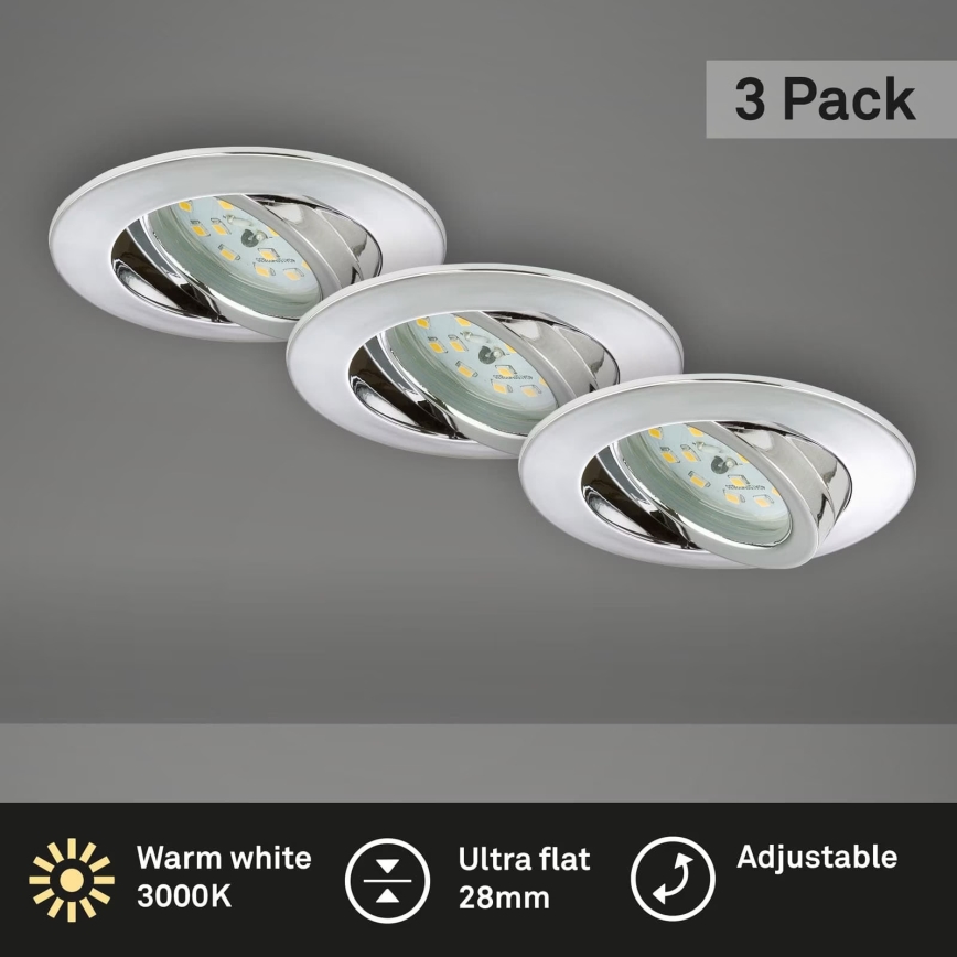Briloner 7209-038 - К-кт 3x LED Лампа за вграждане в баня LED/5W/230V IP23