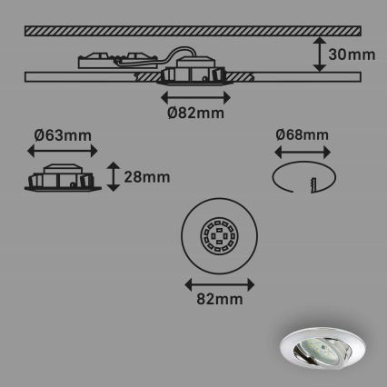 Briloner 7209-038 - К-кт 3x LED Лампа за вграждане в баня LED/5W/230V IP23