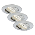 Briloner 7209-039 - КОМПЛЕКТ 3x LED вградено осветително тяло за баня ATTACH LED/5W/230V IP23 матов хром