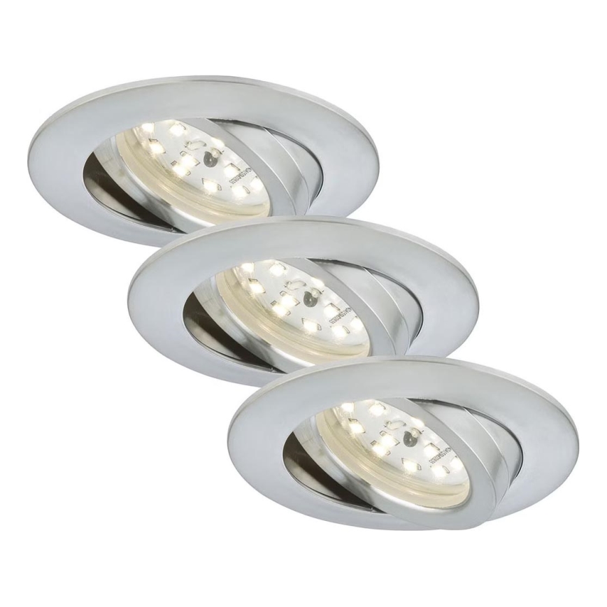 Briloner 7209-039 - КОМПЛЕКТ 3x LED вградено осветително тяло за баня ATTACH LED/5W/230V IP23 матов хром