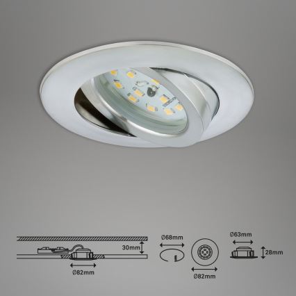 Briloner 7209-039 - КОМПЛЕКТ 3x LED вградено осветително тяло за баня ATTACH LED/5W/230V IP23 матов хром