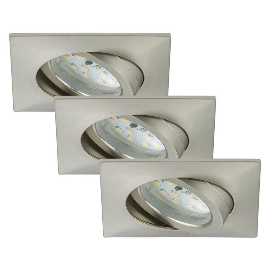 Briloner 7210-032 - К-кт 3x LED Лампа за вграждане в баня ATTACH LED/5W/230V IP23 матов хром