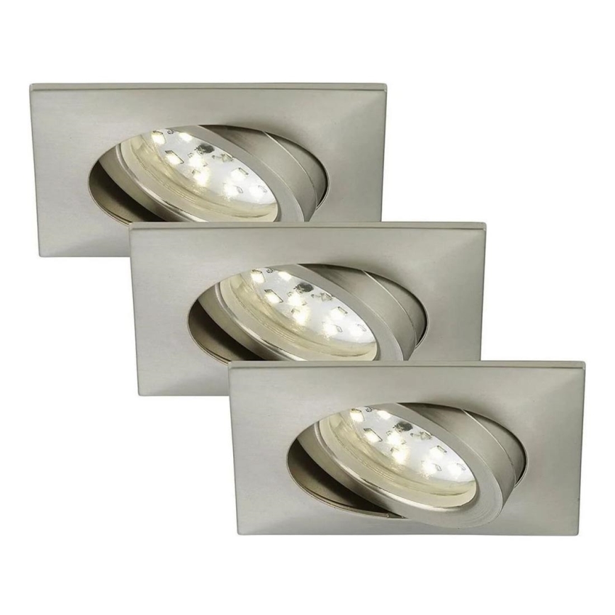Briloner 7210-032 - К-кт 3x LED Лампа за вграждане в баня ATTACH LED/5W/230V IP23 матов хром