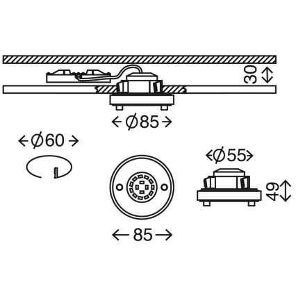 Briloner 7214-012 - LED Лампа за вграждане в баня ATTACH LED/5W/230V IP44