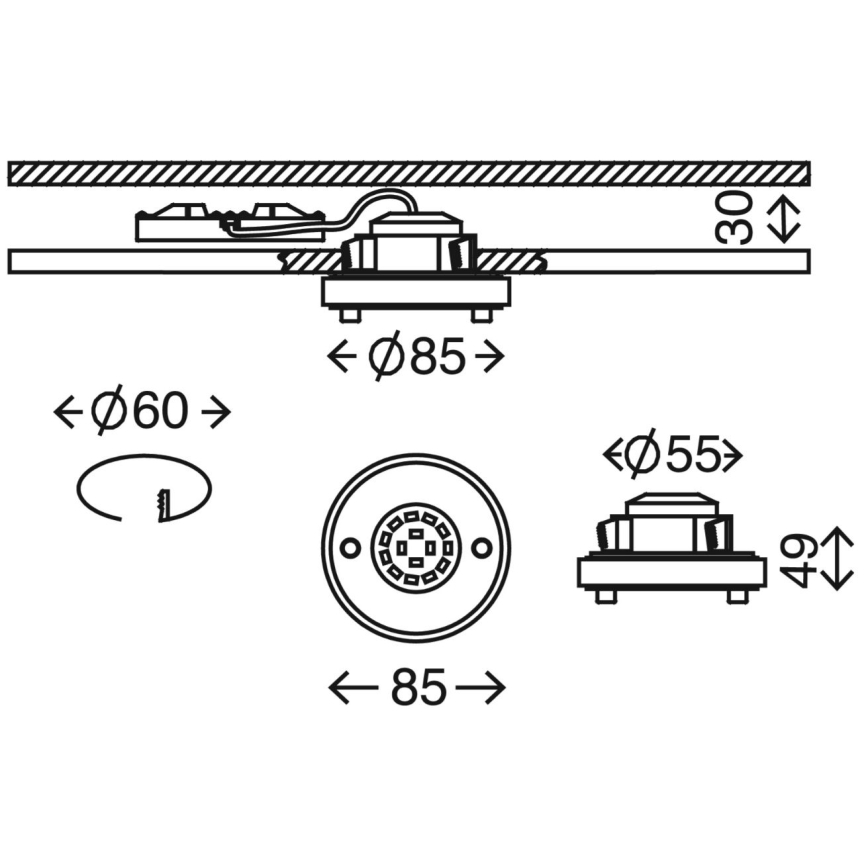 Briloner 7214-012 - LED Лампа за вграждане в баня ATTACH LED/5W/230V IP44