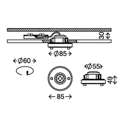 Briloner 7214-019 - LED Лампа за вграждане в баня ATTACH LED/5W/230V IP44 3000K кръгла