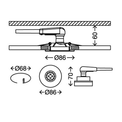 Briloner 7220-032 - К-кт 3бр. LED лунички за вграждане в баня FIT 1xGU10/5W/230V матов никел