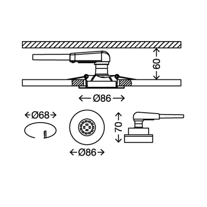 Briloner 7220-032 - К-кт 3бр. LED лунички за вграждане в баня FIT 1xGU10/5W/230V матов никел