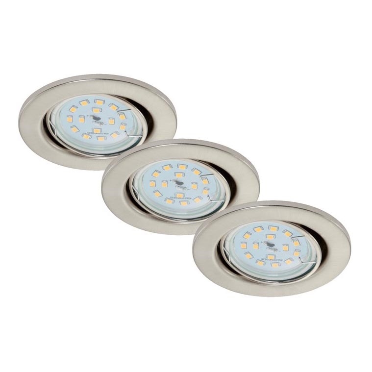 Briloner 7220-032 - К-кт 3бр. LED лунички за вграждане в баня FIT 1xGU10/5W/230V матов никел