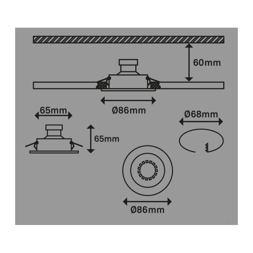 Briloner 7221-032 - К-кт 3бр. LED лунички за баня 1xGU10/3W/230V матов хром