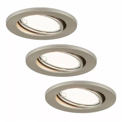Briloner 7221-032 - К-кт 3бр. LED лунички за баня 1xGU10/3W/230V матов хром