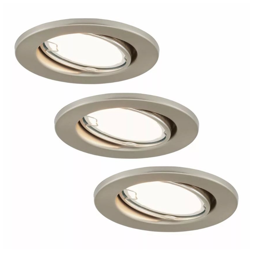 Briloner 7221-032 - К-кт 3бр. LED лунички за баня 1xGU10/3W/230V матов хром