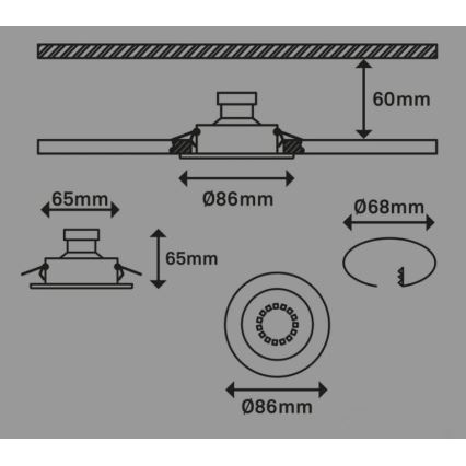 Briloner 7221-032 - К-кт 3бр. LED лунички за баня 1xGU10/3W/230V матов хром